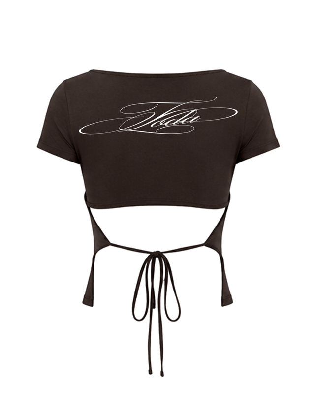 BROWN OPEN BACK BABY T