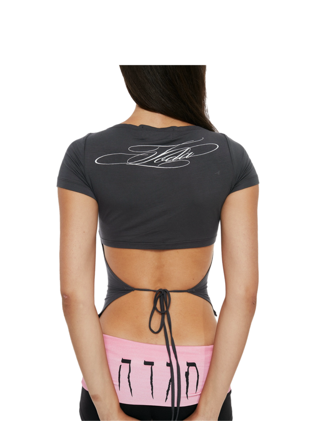 GREY OPEN BACK BABY T