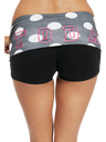GREY POLKA DOT FOLD-OVER SHORTS