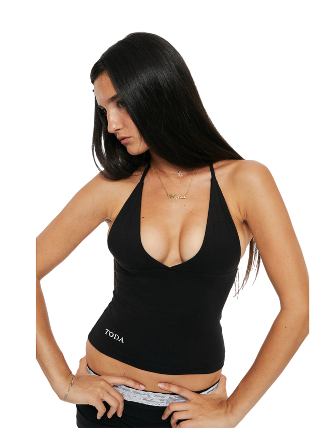 TODA BLACK HALTER TOP