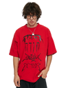 RED GRAFFITI OVERSIZED T-SHIRT