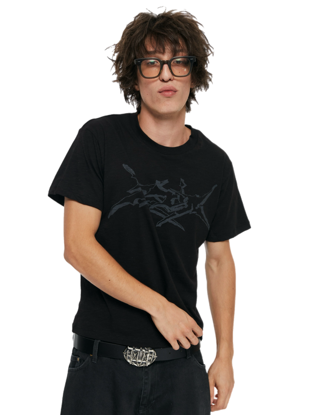 BLACK DAVID CHAIN SLIM FIT T-SHIRT