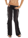 FRINGE FOLD-OVER FLARED PANTS