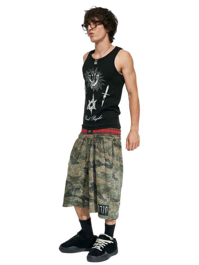 CAMO BOXER SWEATPANTS SHORTS