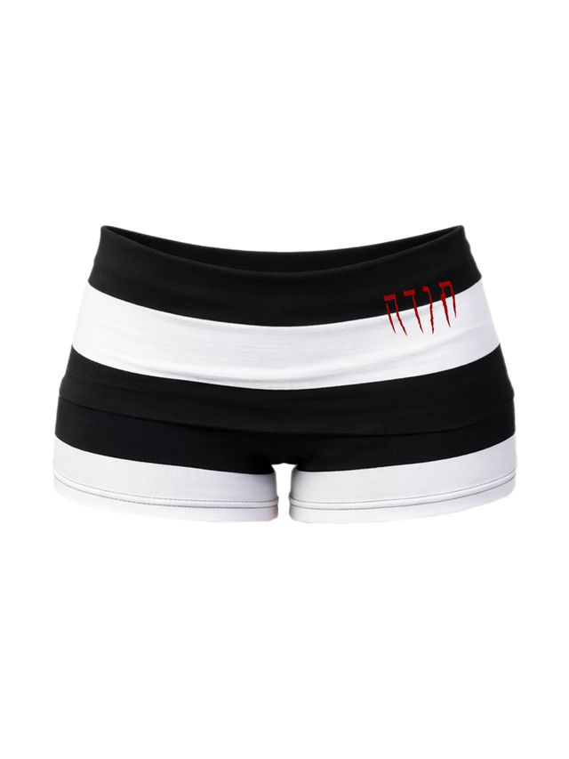 TODA BLACK & WHITE STRIPED MICROSHORTS