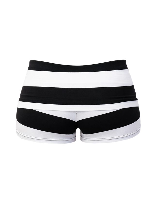 TODA BLACK & WHITE STRIPED MICROSHORTS
