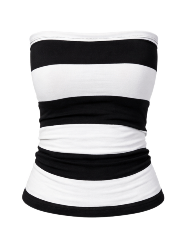 TODA BLACK & WHITE STRIPED STRAPLESS